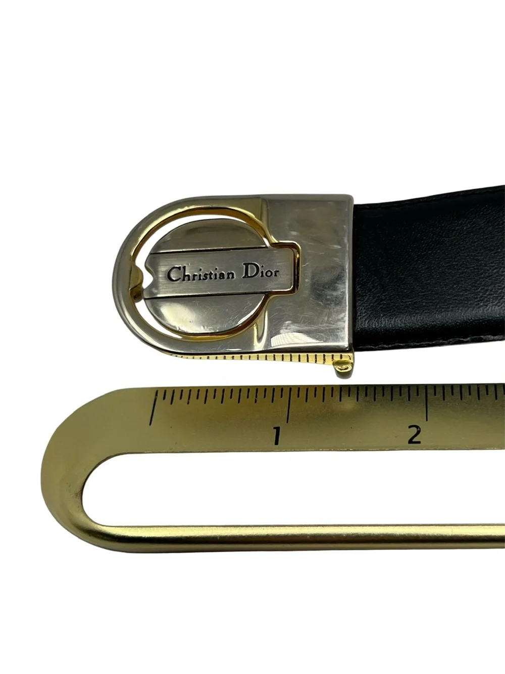 Vintage Christian Dior Reversible Men’s Belt Size 34 Black/Brown Leather VTG